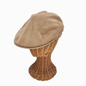BEIGE KNIT NEWSBOY HAT CAP - LARGE